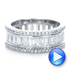 18k White Gold 18k White Gold Baguette And Round Diamond Eternity Band - Video -  101311 - Thumbnail