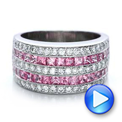  Platinum Platinum Pink Sapphire And Diamond Anniversary Band - Video -  101331 - Thumbnail