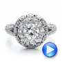 18k White Gold Diamond Halo Engagement Ring - Vanna K - Video -  100044 - Thumbnail