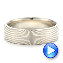 Custom Men's Mokume Wedding Band - Video -  101419 - Thumbnail