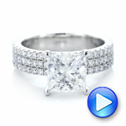  Platinum Custom Princess Cut Diamond Eternity Engagement Ring - Video -  101469 - Thumbnail