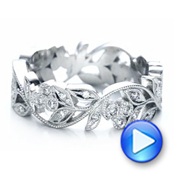 14k White Gold 14k White Gold Custom Organic Diamond Eternity Band - Video -  101470 - Thumbnail