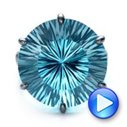 18K Gold 18K Gold Custom Blue Topaz And Black Diamond Fashion Ring - Video -  101530 - Thumbnail