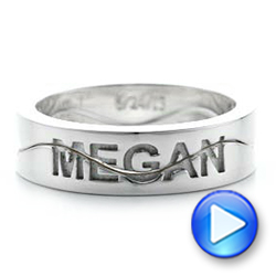 18k White Gold 18k White Gold Custom Interlocking Name Band - Video -  101534 - Thumbnail