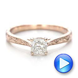 18k Rose Gold 18k Rose Gold Custom Solitaire Diamond Engagement Ring - Video -  101618 - Thumbnail