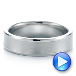 14k White Gold Men's Concave Wedding Band - Video -  101629 - Thumbnail