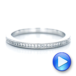  Platinum Platinum Custom Channel Set Diamond And Hand Engraved Wedding Band - Video -  101643 - Thumbnail