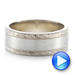  18K Gold And Platinum 18K Gold And Platinum Custom Men's Two-tone Wedding Band - Video -  101664 - Thumbnail