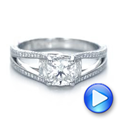 14k White Gold 14k White Gold Custom Pave Diamond Engagement Ring - Video -  101681 - Thumbnail