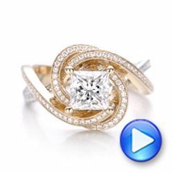 18k Rose Gold And 14K Gold 18k Rose Gold And 14K Gold Custom Diamond Engagement Ring - Video -  101749 - Thumbnail