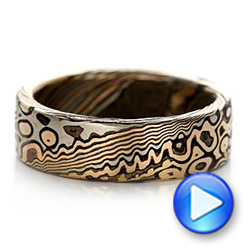 Custom Men's Mokume Wedding Band - Video -  101776 - Thumbnail