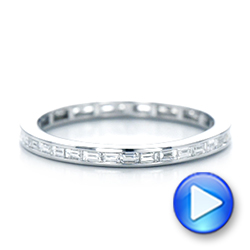 14k White Gold 14k White Gold Eternity Baguette Diamond Wedding Band - Video -  101868 - Thumbnail