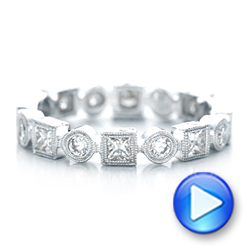 18k White Gold Stackable Diamond Eternity Band - Video -  101875 - Thumbnail
