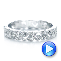 14k White Gold 14k White Gold Diamond Organic Stackable Eternity Band - Video -  101888 - Thumbnail