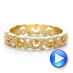 14k Yellow Gold 14k Yellow Gold Diamond Organic Stackable Eternity Band - Video -  101889 - Thumbnail