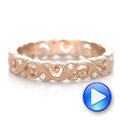 14k Rose Gold 14k Rose Gold Diamond Organic Stackable Eternity Band - Video -  101890 - Thumbnail