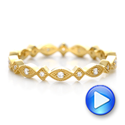18k Yellow Gold Diamond Stackable Eternity Band - Video -  101891 - Thumbnail