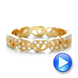 14k Yellow Gold 14k Yellow Gold Organic Diamond Stackable Eternity Band - Video -  101901 - Thumbnail