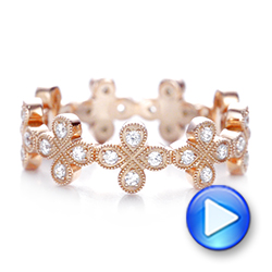 14k Rose Gold 14k Rose Gold Flower Diamond Stackable Eternity Band - Video -  101911 - Thumbnail