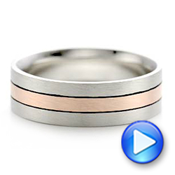  14K Gold And 14k Rose Gold 14K Gold And 14k Rose Gold Custom Men's Brushed Band - Video -  101912 - Thumbnail