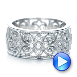  Platinum Platinum Vintage Diamond Stackable Eternity Band - Video -  101913 - Thumbnail