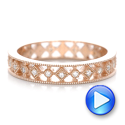 14k Rose Gold 14k Rose Gold Bezel Set Diamond Stackable Eternity Band - Video -  101916 - Thumbnail