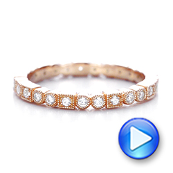 18k Rose Gold Diamond Stackable Eternity Band - Video -  101923 - Thumbnail