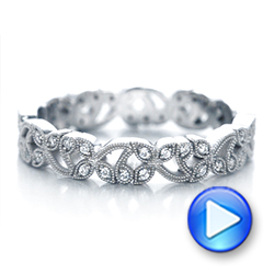 14k White Gold 14k White Gold Organic Diamond Stackable Eternity Band - Video -  101929 - Thumbnail