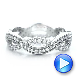 18k White Gold 18k White Gold Infinity Diamond Stackable Eternity Band - Video -  101931 - Thumbnail