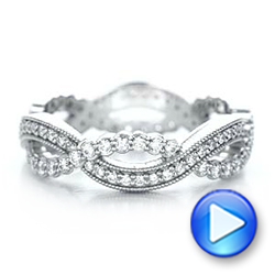 14k White Gold Infinity Diamond Stackable Eternity Band - Video -  101931 - Thumbnail