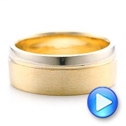 14k Yellow Gold And 14K Gold Custom Two-tone Men's Wedding Band - Video -  101950 - Thumbnail