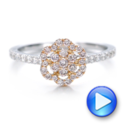 Pink Diamond Flower Engagement Ring - Video -  101952 - Thumbnail