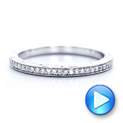  Platinum Platinum Custom Hand Engraved Diamond Wedding Band - Video -  101958 - Thumbnail