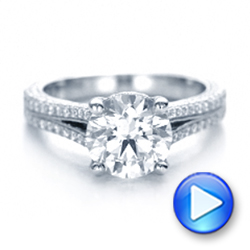 18k White Gold 18k White Gold Custom Diamond Engagement Ring - Video -  101994 - Thumbnail