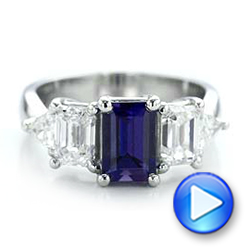  Platinum Custom Alexandrite And Diamond Engagement Ring - Video -  101995 - Thumbnail