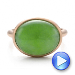 18k Rose Gold 18k Rose Gold Custom Jade Cabochon Fashion Ring - Video -  101997 - Thumbnail