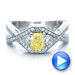 14k White Gold 14k White Gold Custom Yellow And White Diamond Engagement Ring - Video -  101999 - Thumbnail