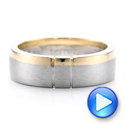  Platinum And 14k Rose Gold Platinum And 14k Rose Gold Custom Men's Diamond Band - Video -  102002 - Thumbnail