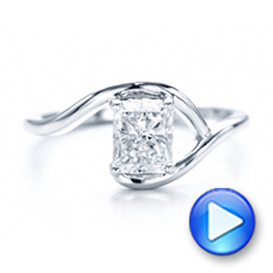 18k White Gold 18k White Gold Custom Solitaire Diamond Engagement Ring - Video -  102011 - Thumbnail