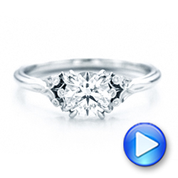 14k White Gold Custom Diamond Engagement Ring - Video -  102024 - Thumbnail