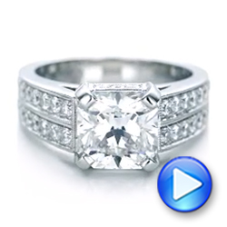  Platinum Custom Diamond Engagement Ring - Video -  102042 - Thumbnail