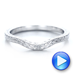  Platinum Platinum Custom Hand Engraved Wedding Band - Video -  102047 - Thumbnail