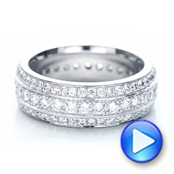 18k White Gold 18k White Gold Custom Eternity Diamond Wedding Band - Video -  102058 - Thumbnail