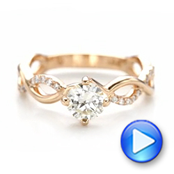 14k Rose Gold 14k Rose Gold Custom Diamond Engagement Ring - Video -  102059 - Thumbnail