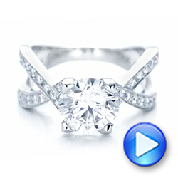  Platinum Custom Diamond Engagement Ring - Video -  102065 - Thumbnail