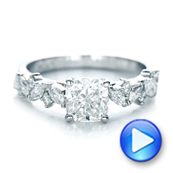  Platinum Custom Diamond Engagement Ring - Video -  102092 - Thumbnail