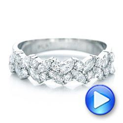  Platinum Custom Diamond Wedding Ring - Video -  102093 - Thumbnail