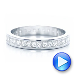 18k White Gold 18k White Gold Custom Diamond Eternity Wedding Band - Video -  102096 - Thumbnail