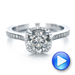 18k White Gold Custom Fancy Grey Diamond Engagement Ring - Video -  102097 - Thumbnail