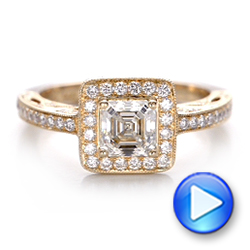 18k Rose Gold 18k Rose Gold Custom Diamond Halo Engagement Ring - Video -  102098 - Thumbnail